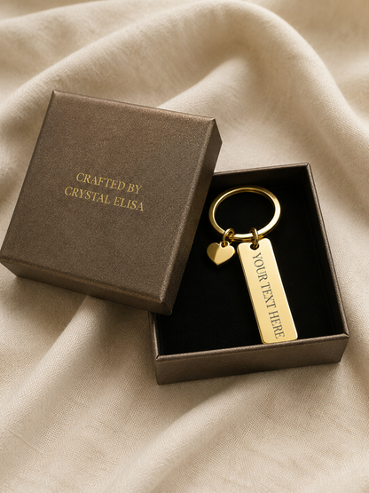 The Linea Signature Keychain, Custom Engraved Line Keychain with Name or Photo