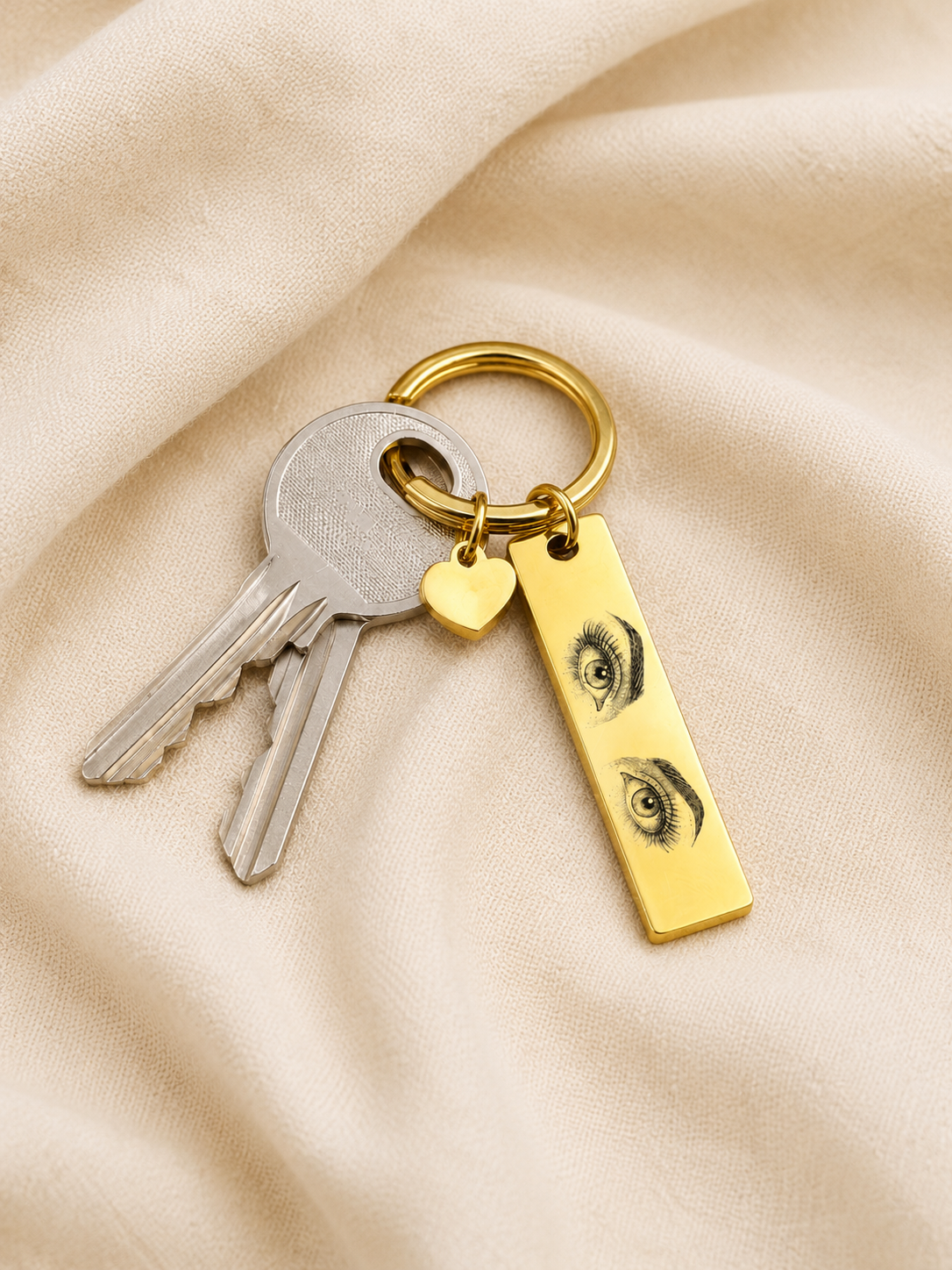 The Linea Signature Keychain, Custom Engraved Line Keychain with Name or Photo