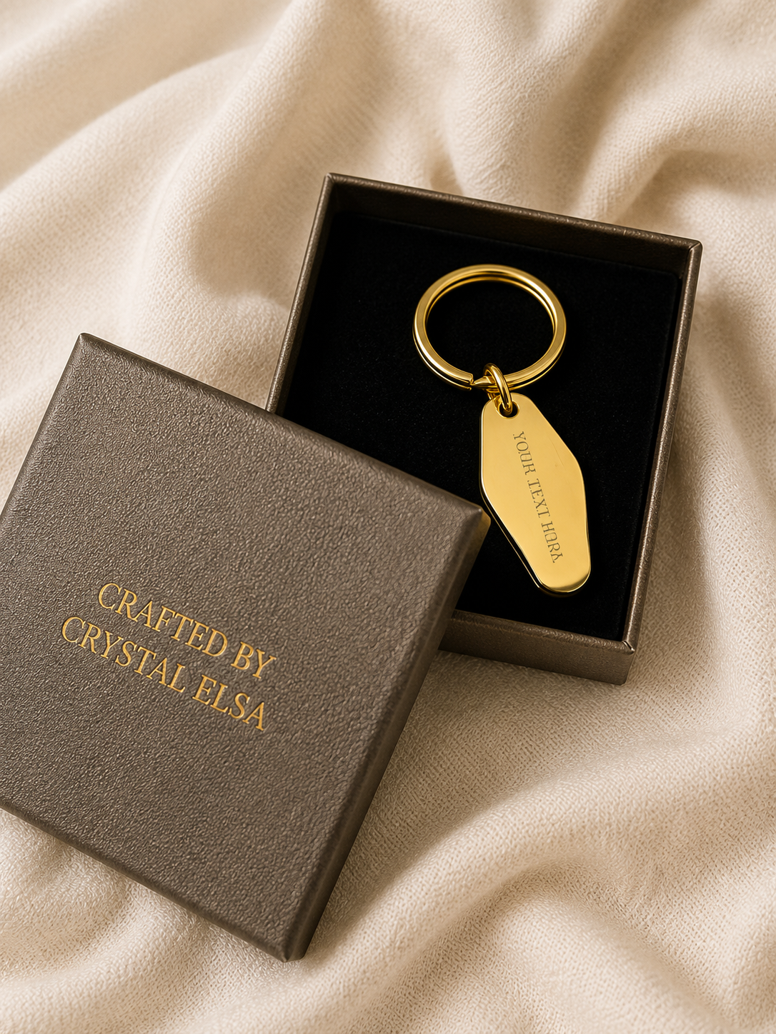 The Ovala Signature Keychain, Custom Engraved Keychain with Name or Photo