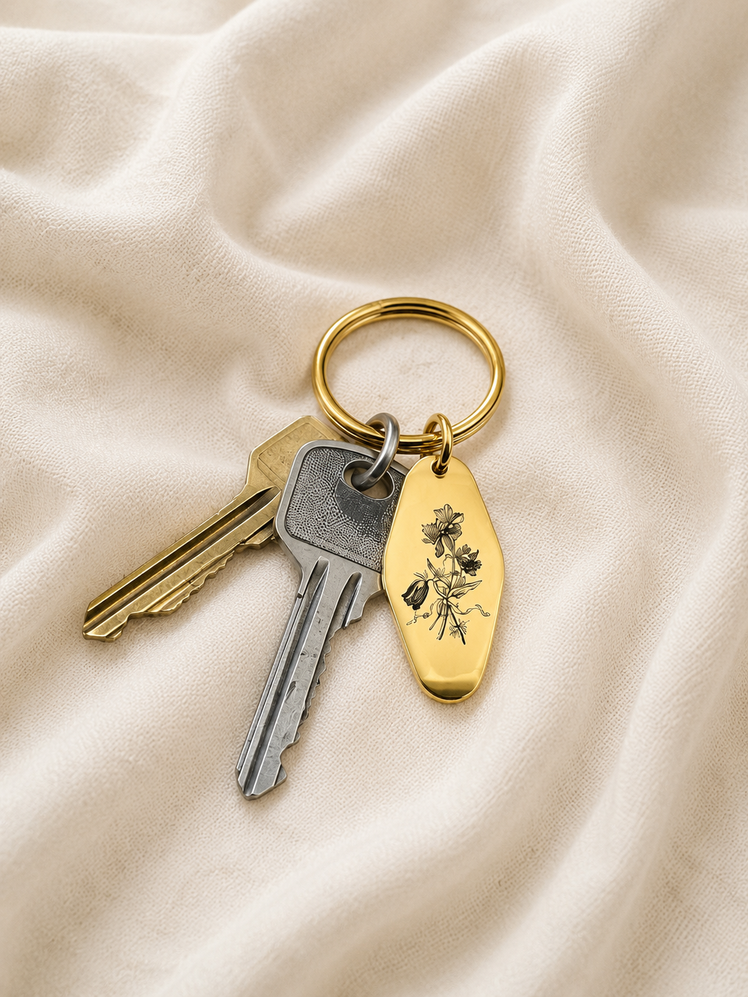 The Ovala Signature Keychain, Custom Engraved Keychain with Name or Photo