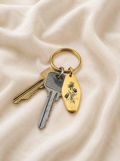 The Ovala Signature Keychain, Custom Engraved Keychain with Name or Photo