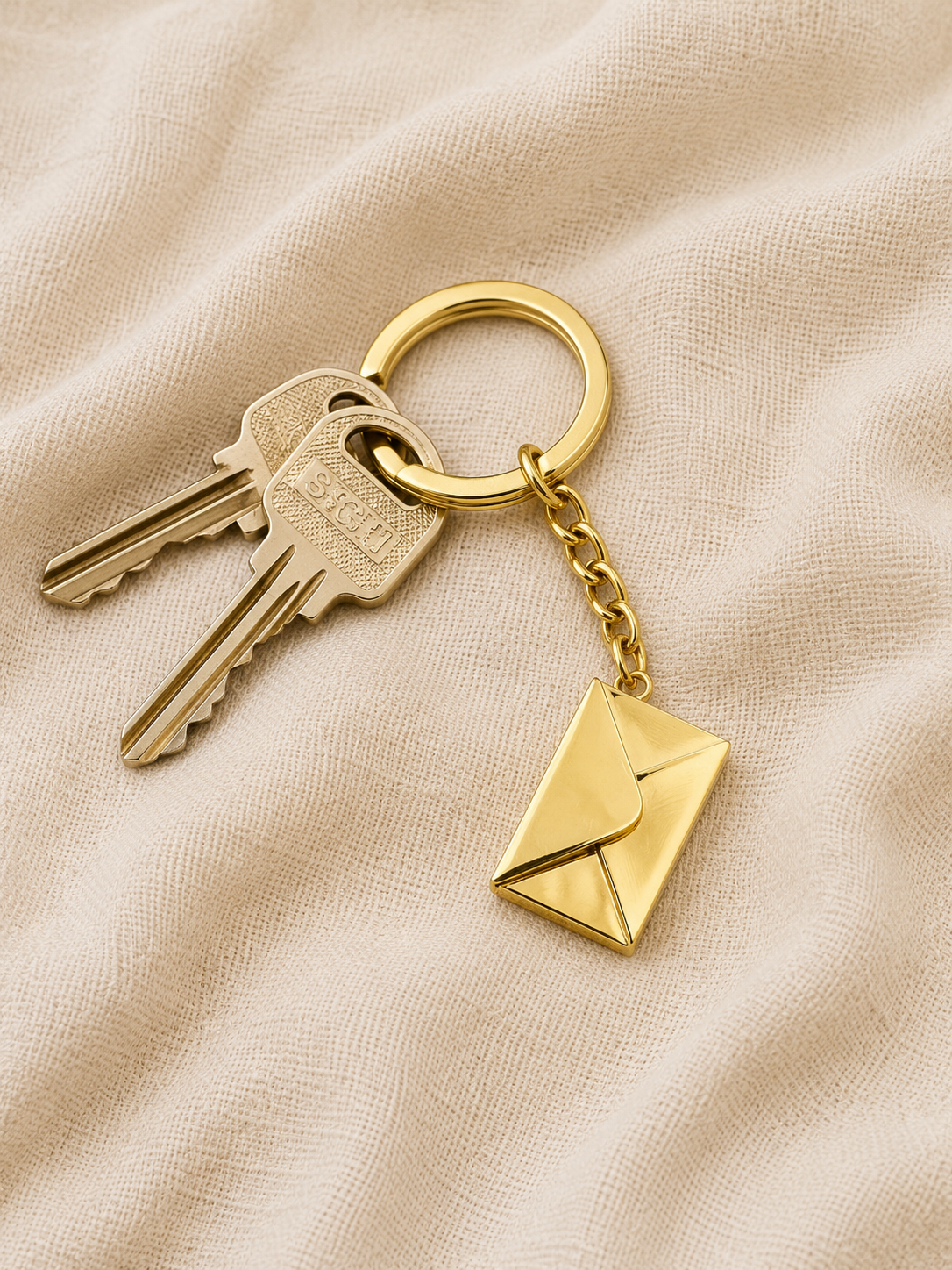 The Message Signature Keychain, Custom Engraved Envelope Keychain with Name or Photo