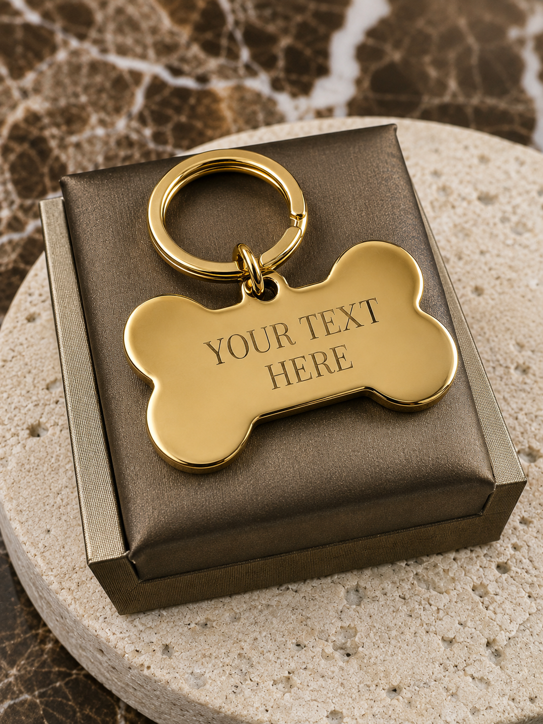 The Bone Signature Keychain, Custom Engraved Bone Keychain with Name or Photo
