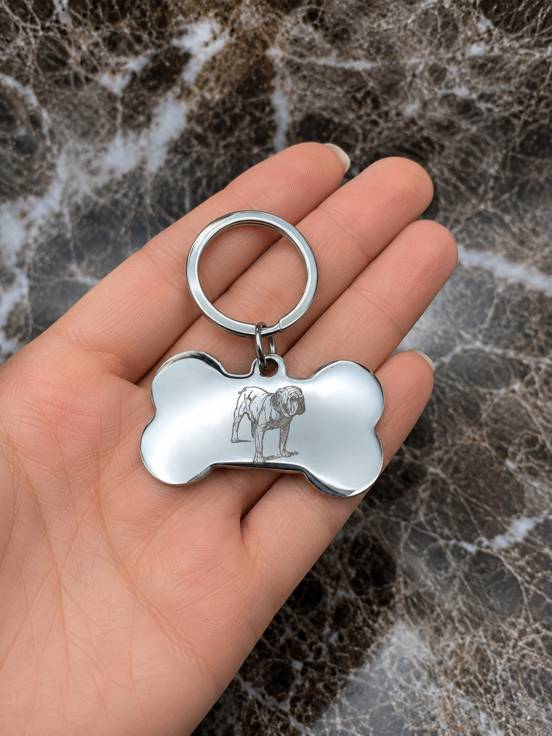 The Bone Signature Keychain, Custom Engraved Bone Keychain with Name or Photo