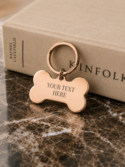 The Bone Signature Keychain, Custom Engraved Bone Keychain with Name or Photo