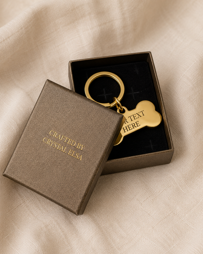 The Bone Signature Keychain, Custom Engraved Bone Keychain with Name or Photo