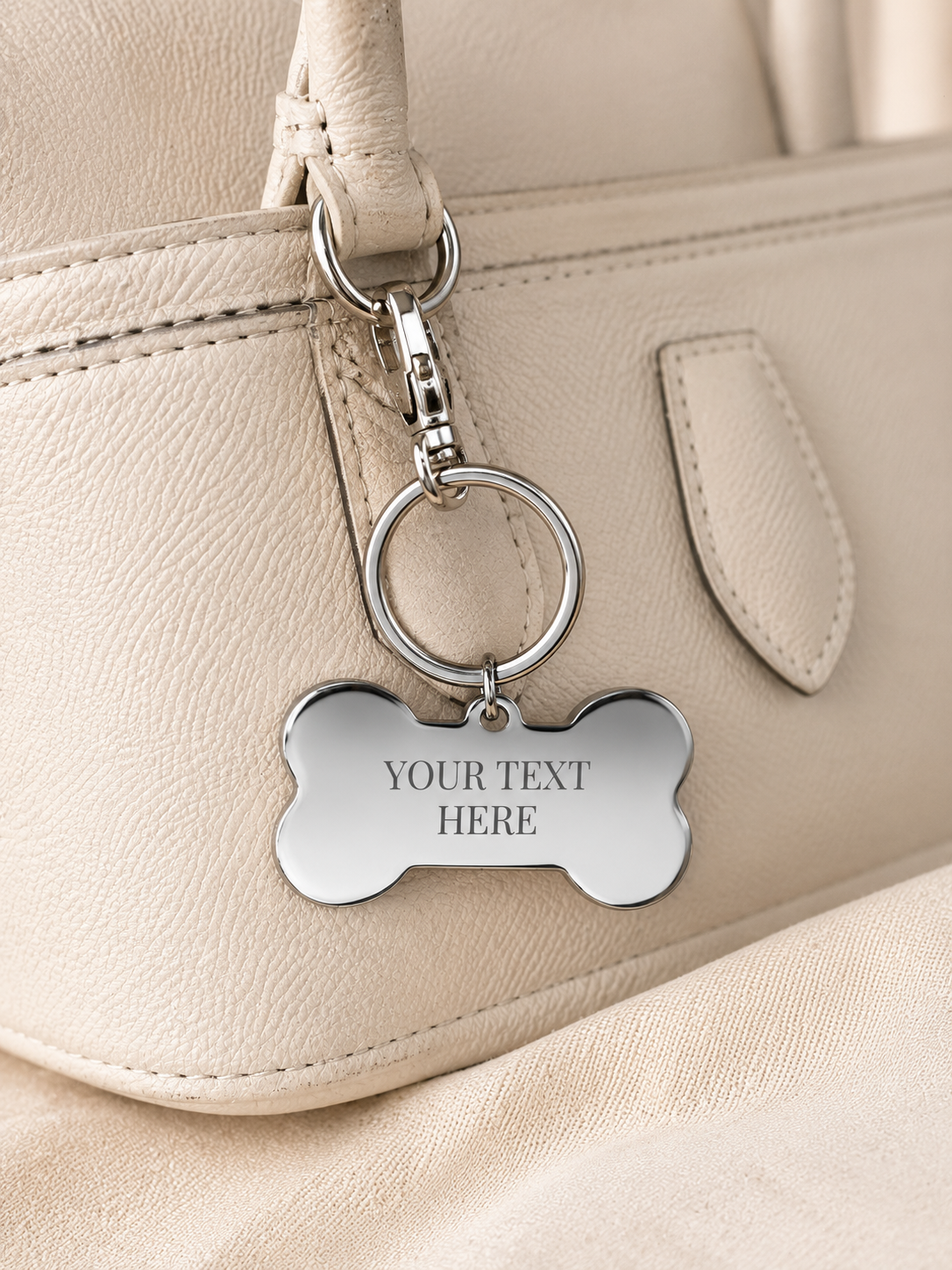 The Bone Signature Keychain, Custom Engraved Bone Keychain with Name or Photo