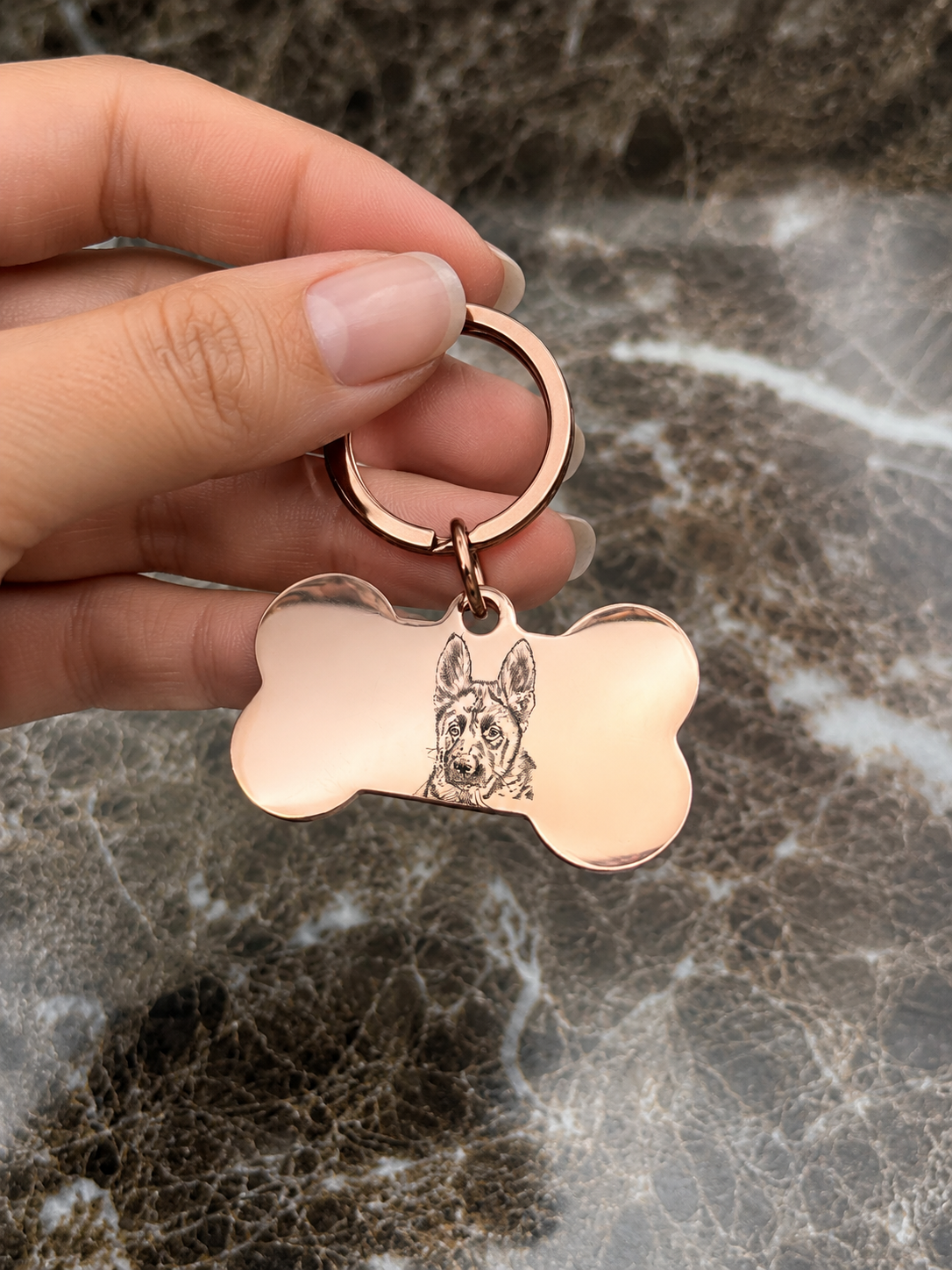 The Bone Signature Keychain, Custom Engraved Bone Keychain with Name or Photo