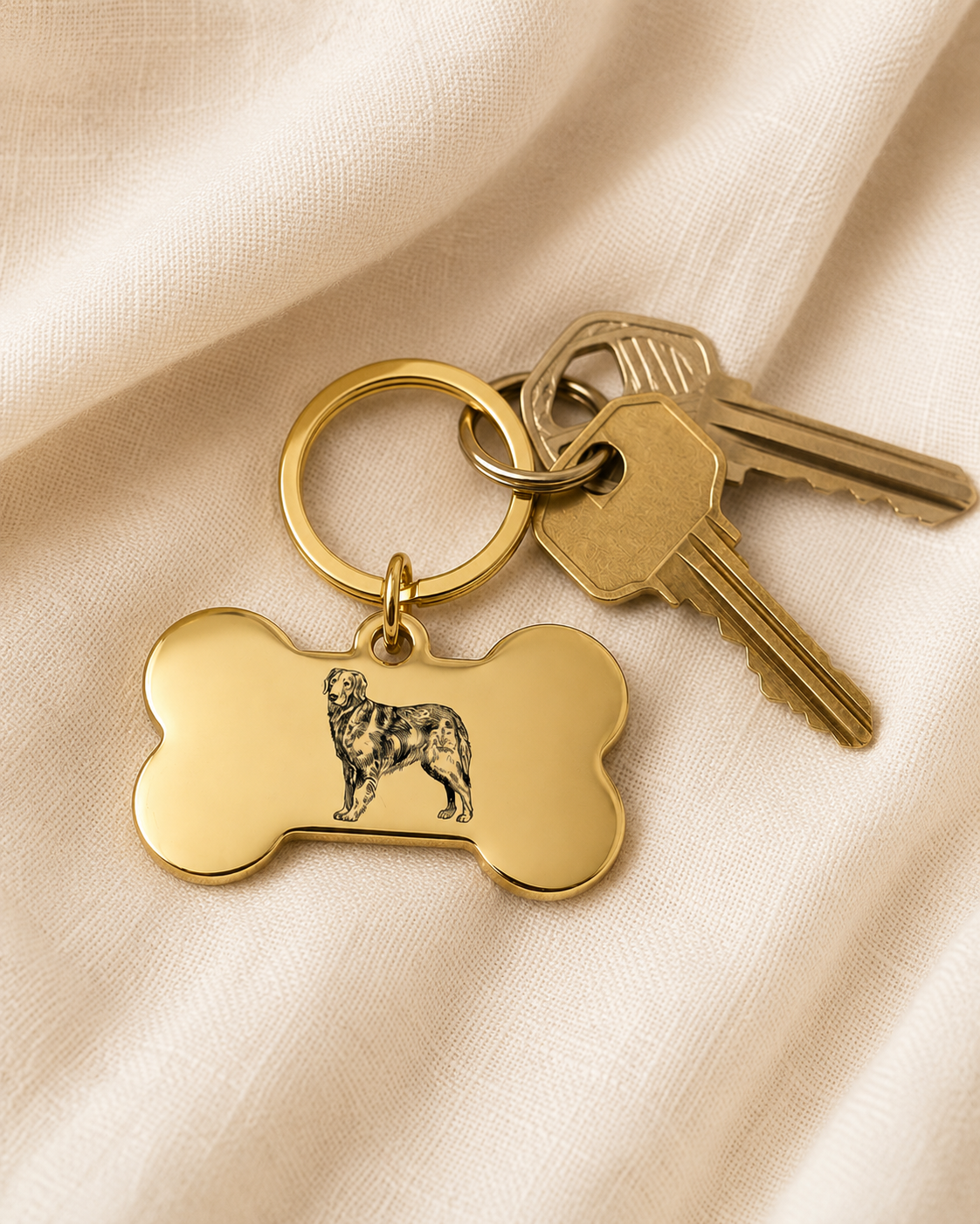 The Bone Signature Keychain, Custom Engraved Bone Keychain with Name or Photo