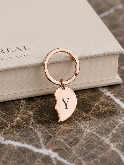 The Everbond Signature Keychain, Custom Engraved Heart Keychain with Name or Photo