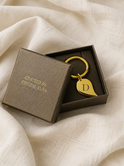 The Everbond Signature Keychain, Custom Engraved Heart Keychain with Name or Photo