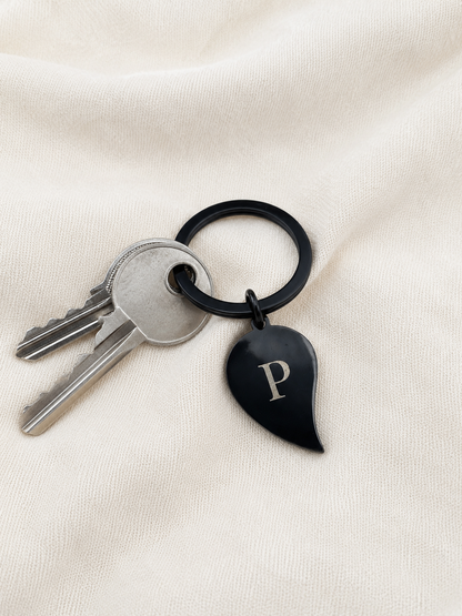 The Everbond Signature Keychain, Custom Engraved Heart Keychain with Name or Photo