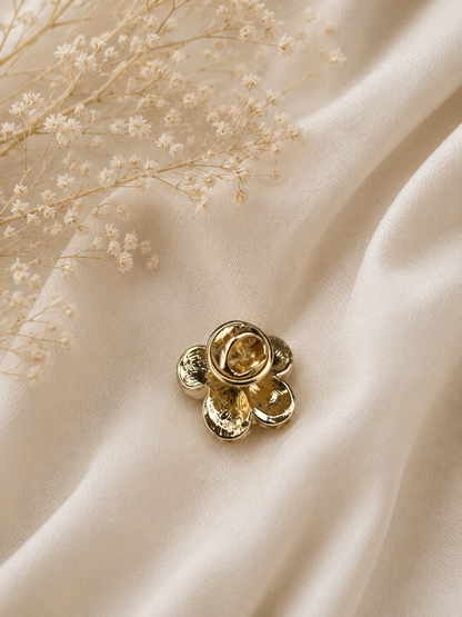 Gold Crystal Cherry Brooch, Elegant Cherry Lapel Pin