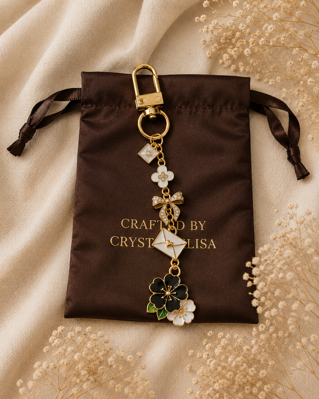 Gold Bag Charm, Purse Accessory, Handbag Charm
