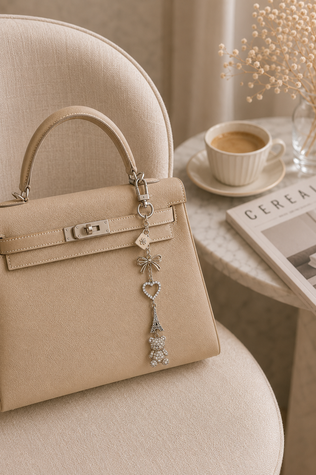Silver Bag Charm, Purse Accessory, Handbag Charm