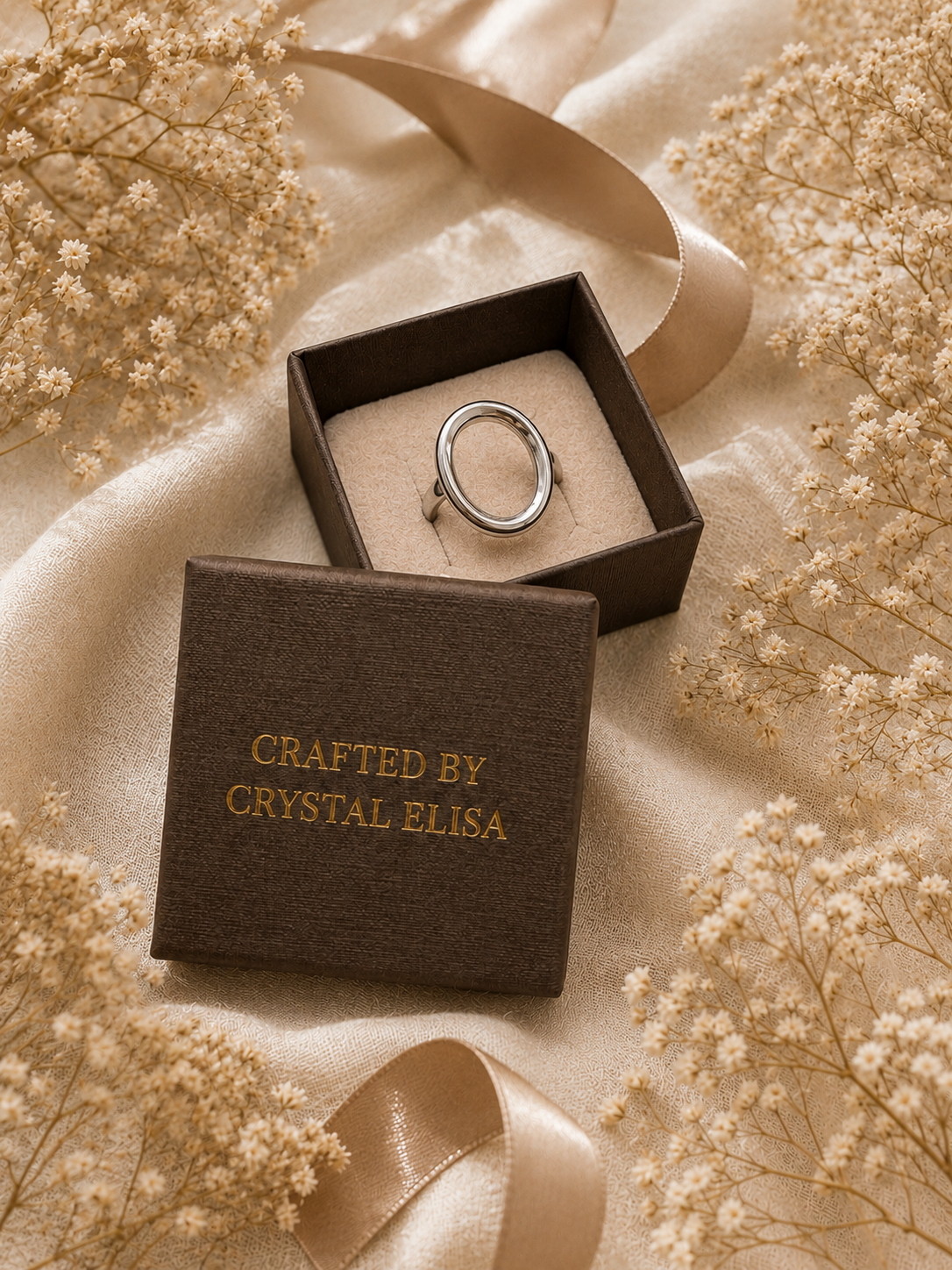 Halo Ring: Gold & Silver Oval-Shaped Band