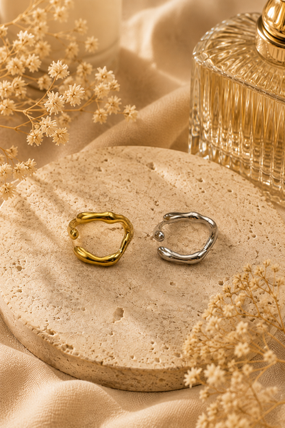 Ivy Promise Ring: Gold & Silver Twisted Band