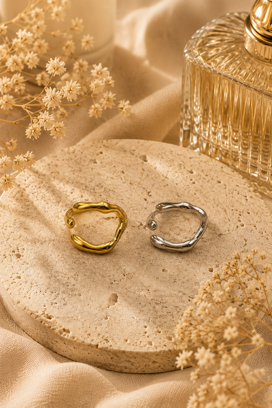 Ivy Promise Ring: Gold & Silver Twisted Band