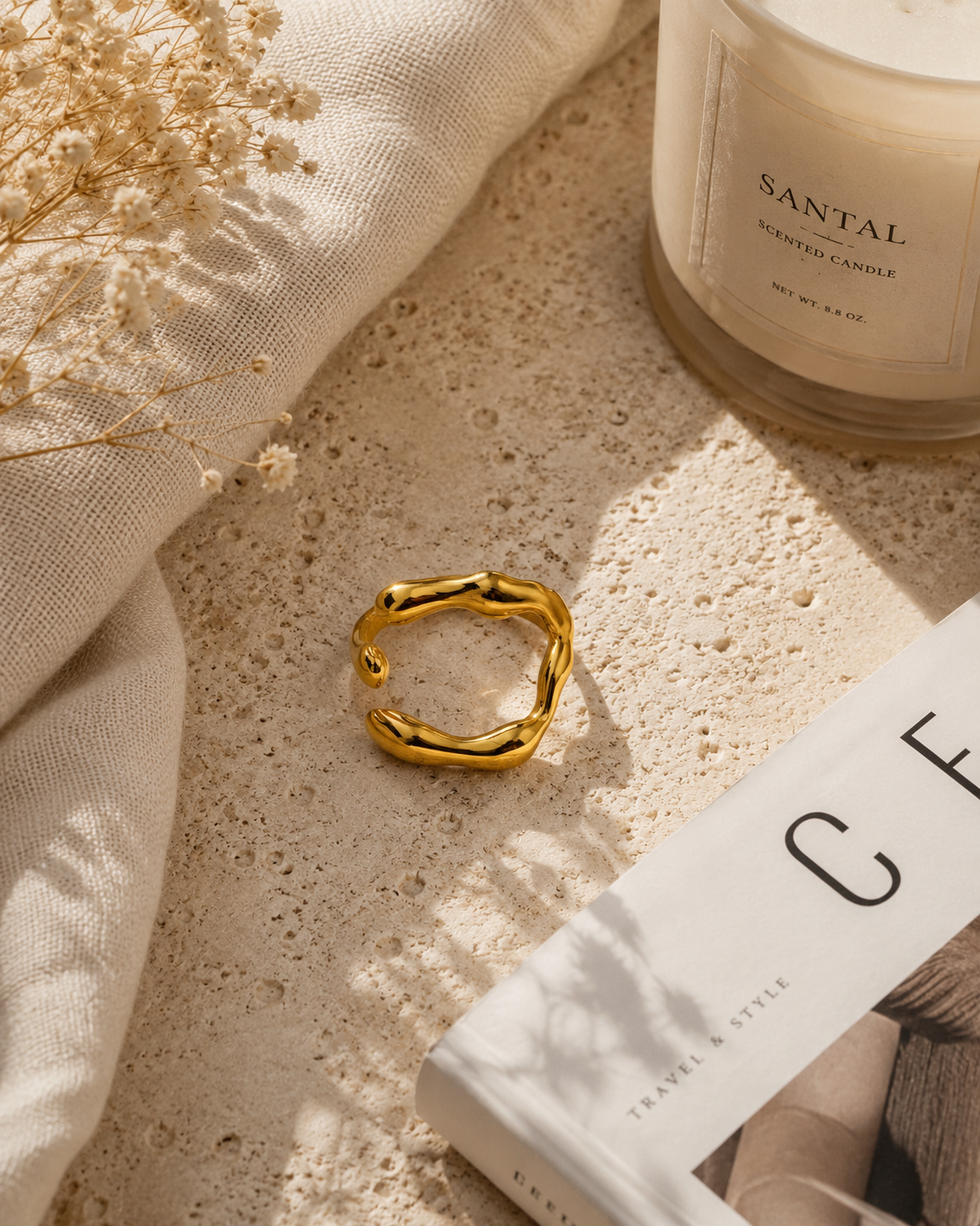Ivy Promise Ring: Gold & Silver Twisted Band