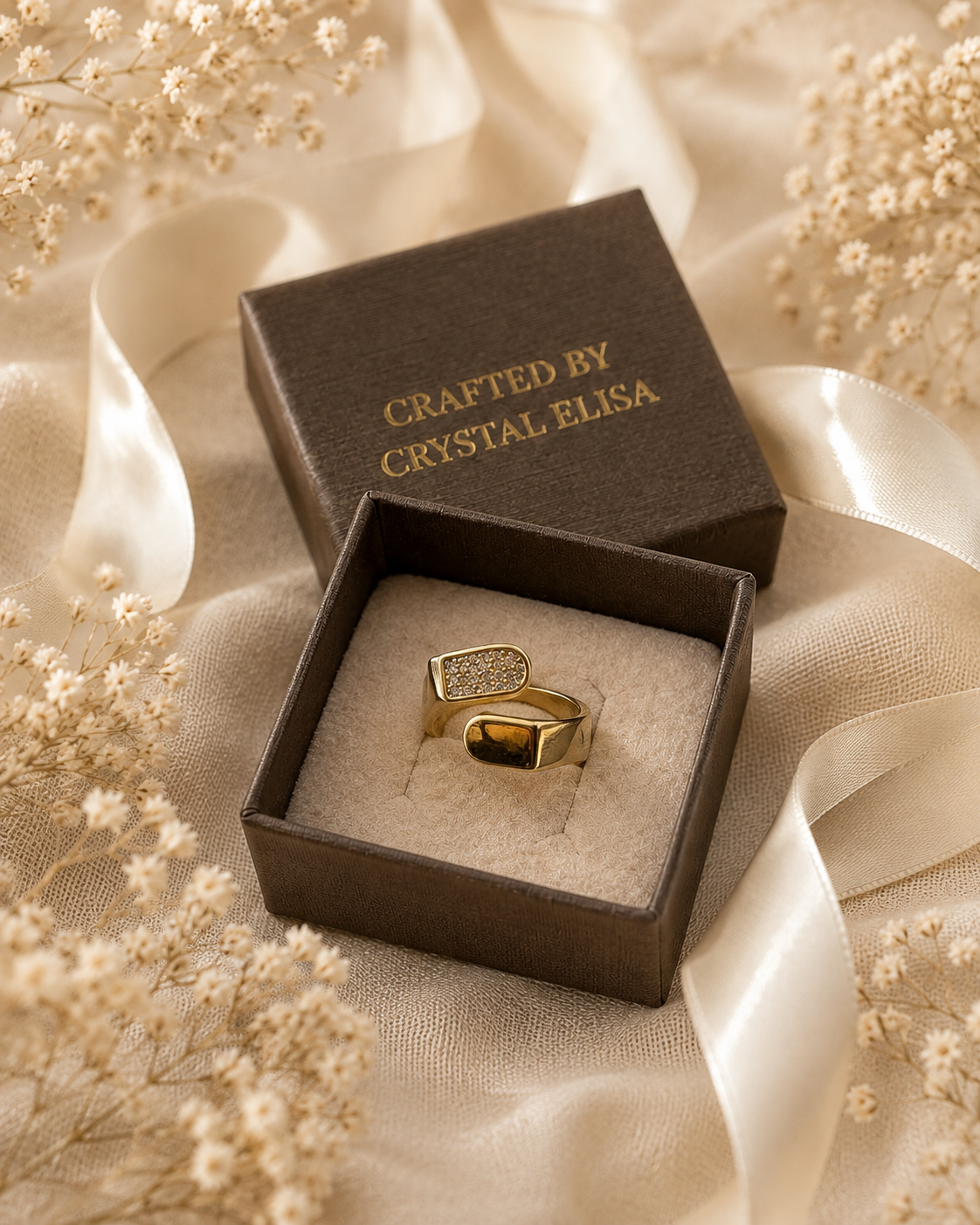 Stella Radiance Ring: Gold, Pavé Open Ring