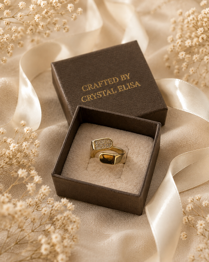 Stella Radiance Ring: Gold, Pavé Open Ring