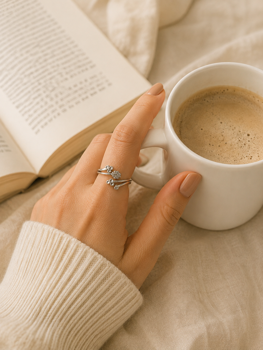 Eden Ring: Gold & Silver Floral Open Ring