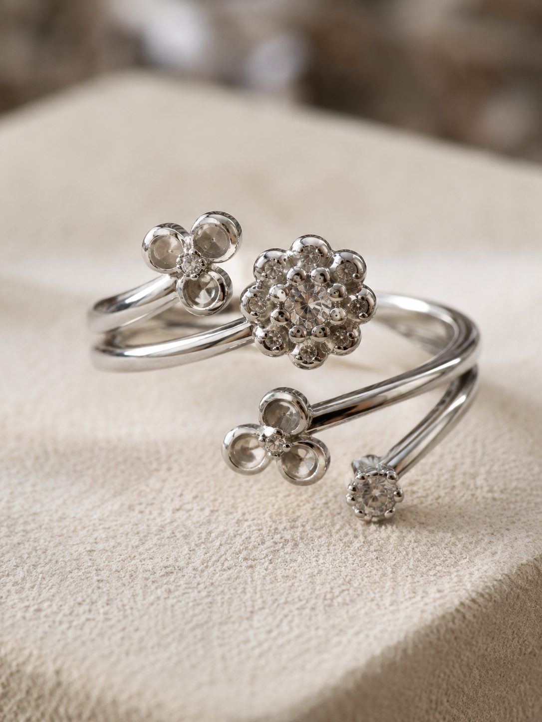 Eden Ring: Gold & Silver Floral Open Ring