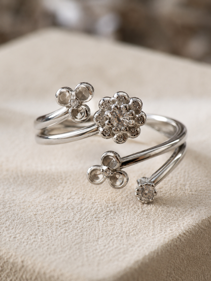 Eden Ring: Gold & Silver Floral Open Ring