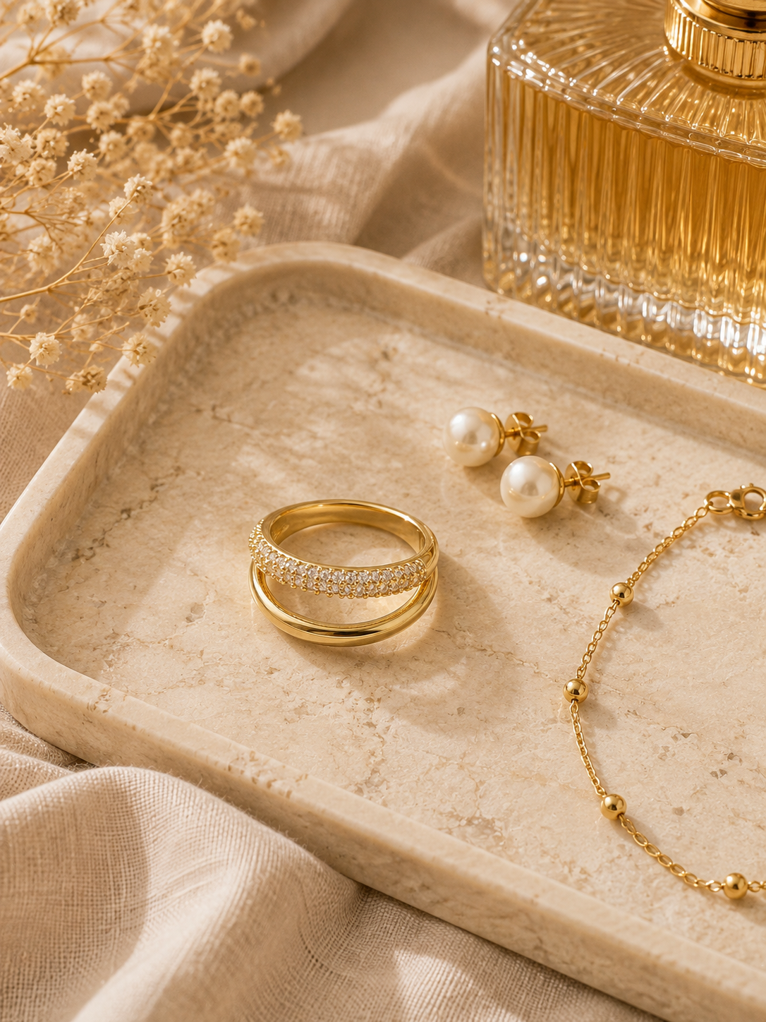 Marlowe Stack Ring: Gold & Silver Double Band Ring