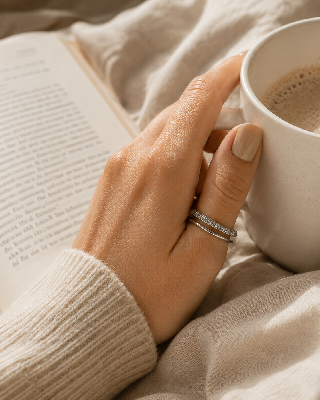 Marlowe Stack Ring: Gold & Silver Double Band Ring