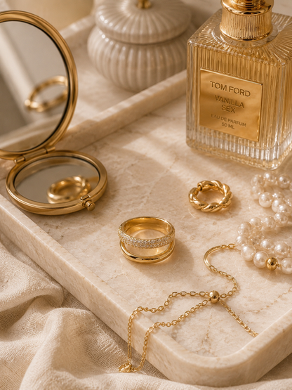 Marlowe Stack Ring: Gold & Silver Double Band Ring