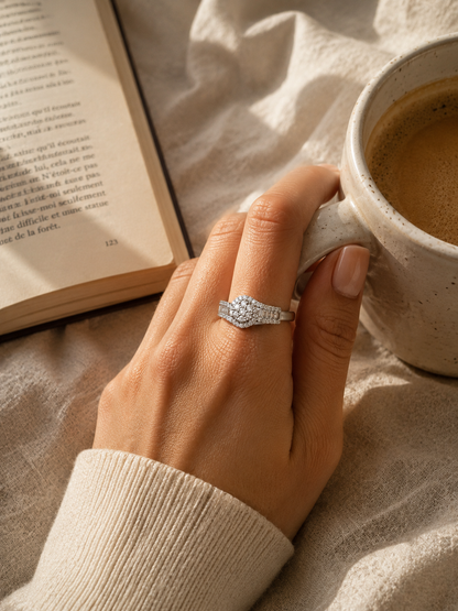 Elara Dream Adjustable Ring: Gold & Silver Vintage Statement Ring