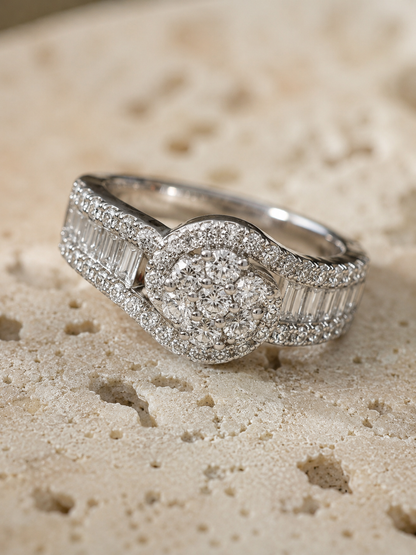 Elara Dream Adjustable Ring: Gold & Silver Vintage Statement Ring