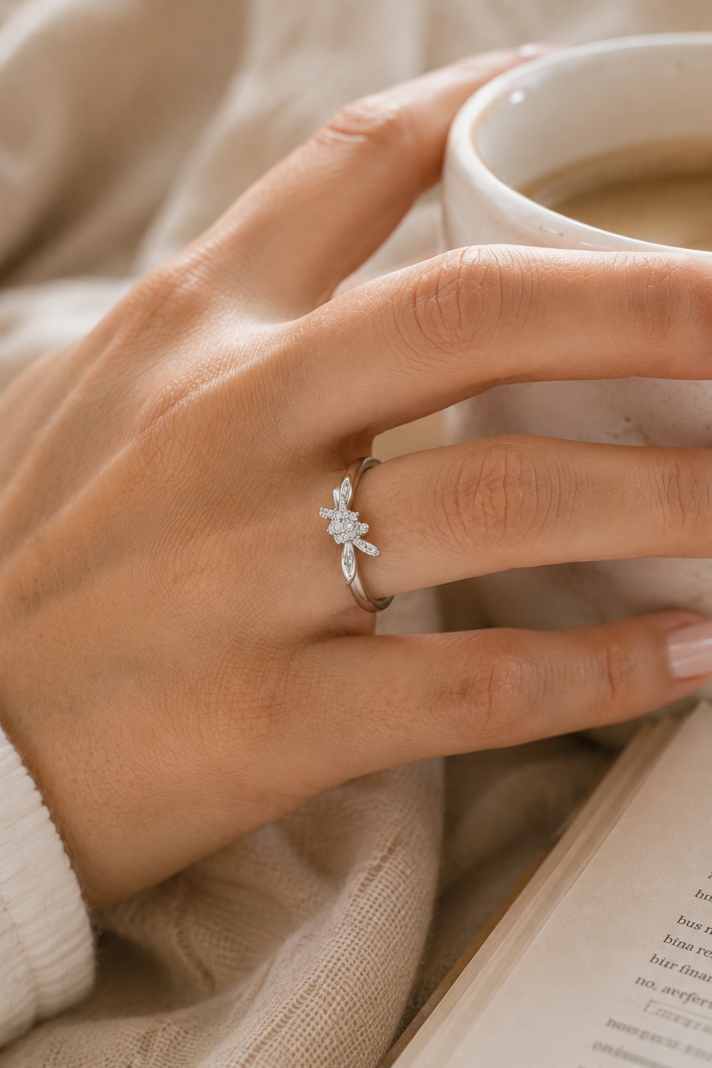 Willow Knot Adjustable Ring: Gold & Silver Crystal Knot Ring