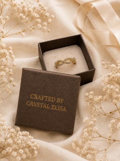 Aurora Ring: Gold Twisted Crystal Band