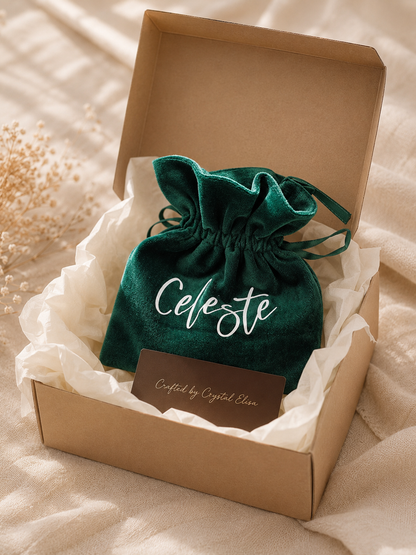 Personalized Green Velvet Gift Bag