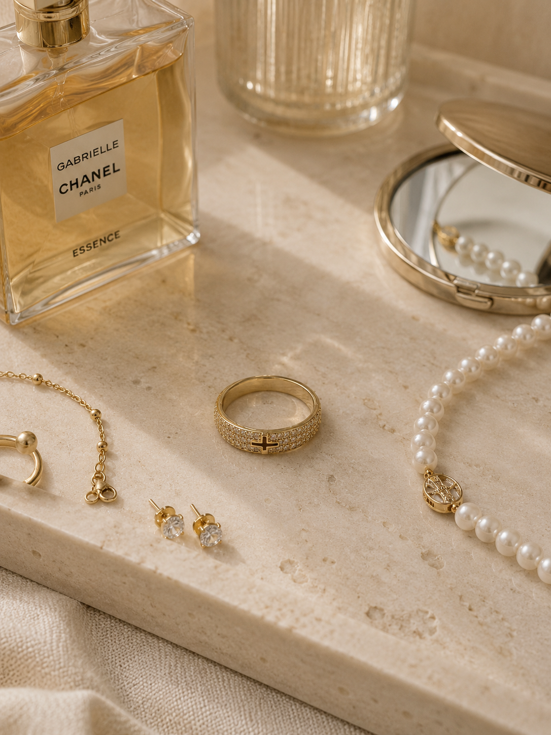Mira Eternity Ring: Gold Elegant Cross Band