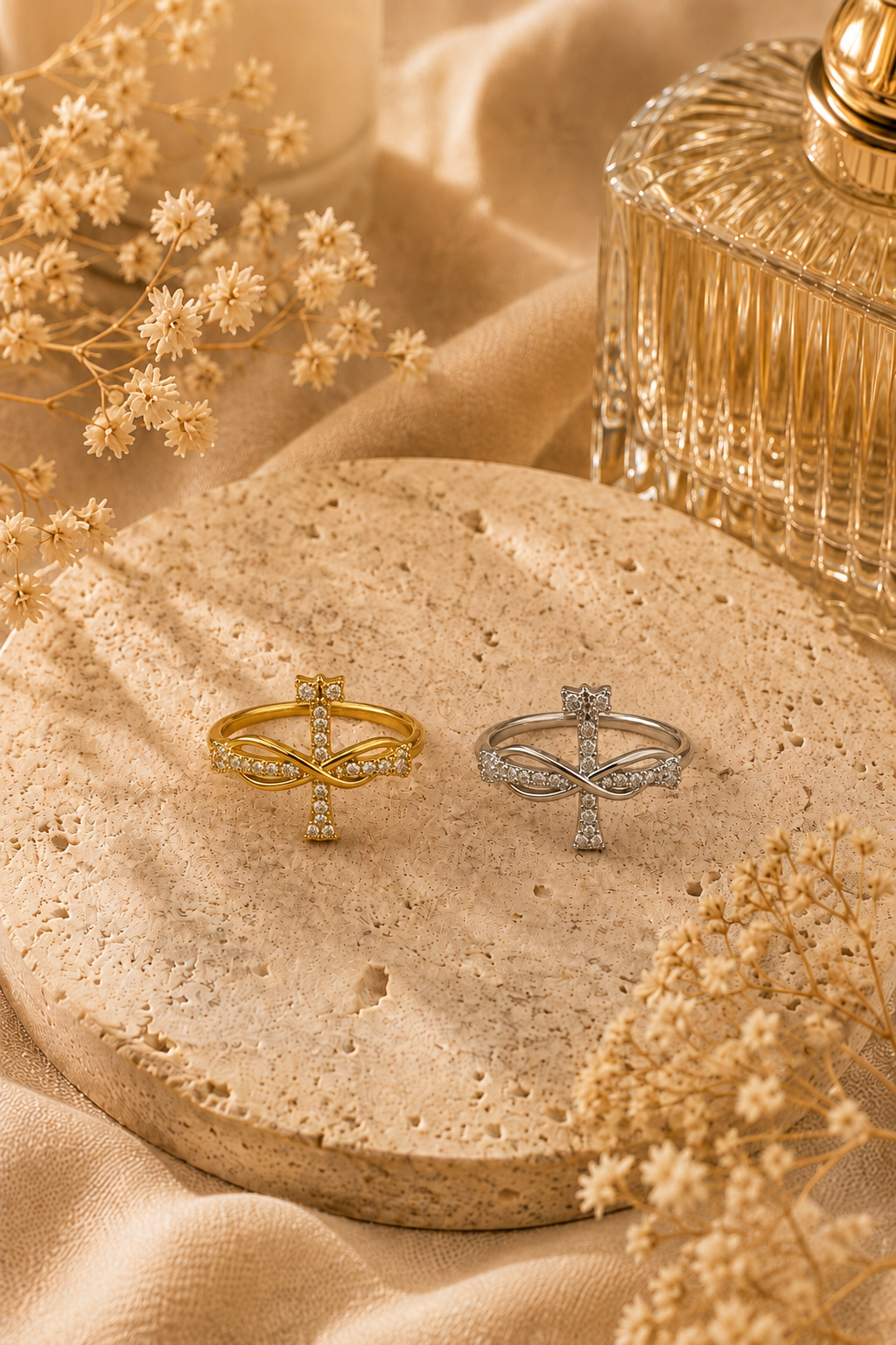 Horizon Cross Ring: Gold & Silver Christian Cross Ring