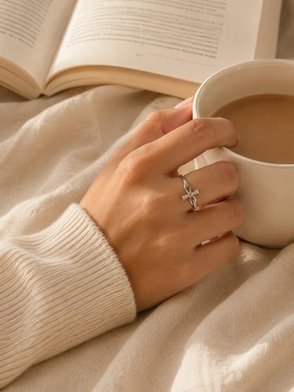 Horizon Cross Ring: Gold & Silver Christian Cross Ring