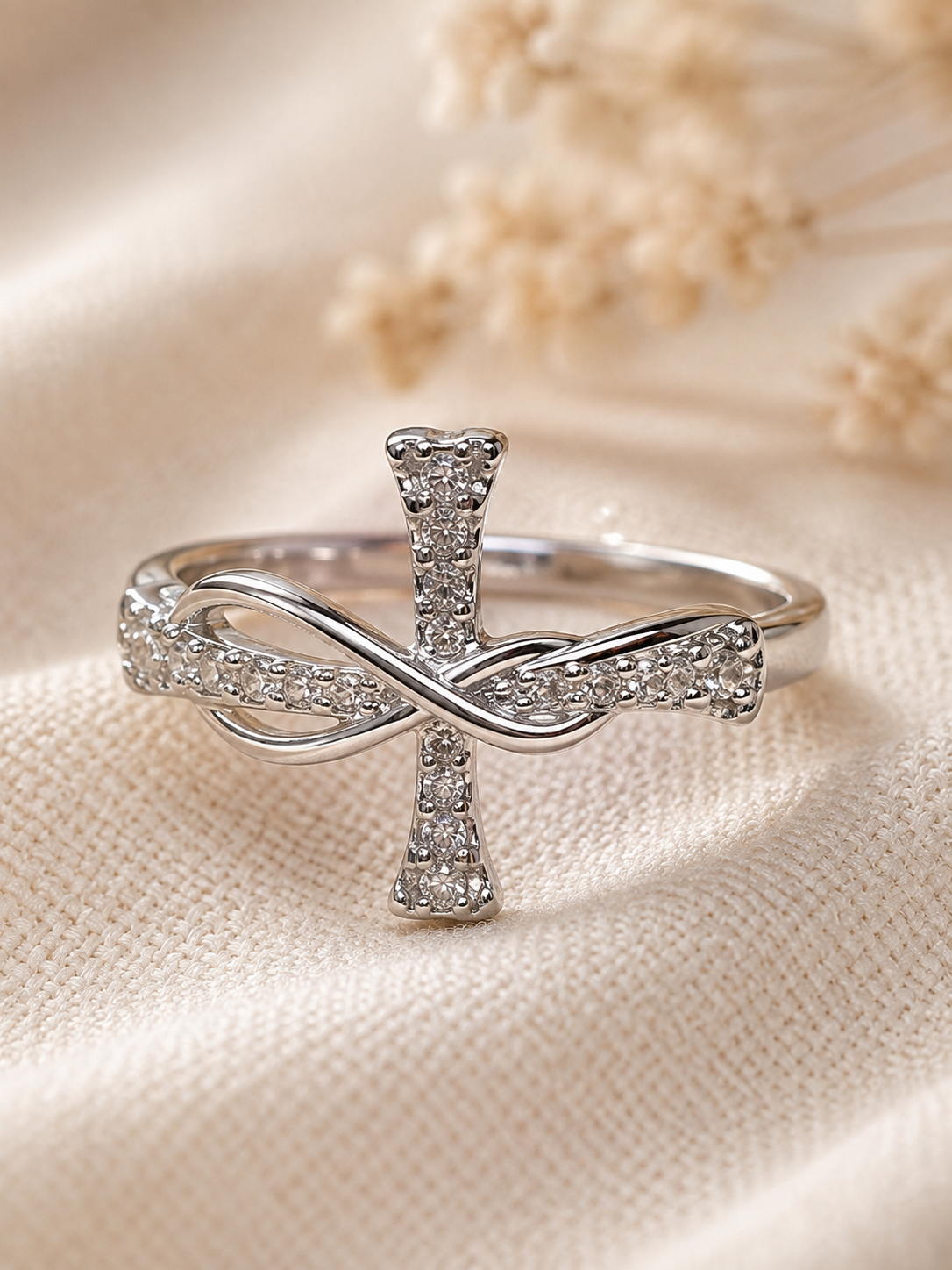 Horizon Cross Ring: Gold & Silver Christian Cross Ring