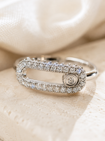 Opal Whisper Ring: Gold & Silver Oval Crystal Ring