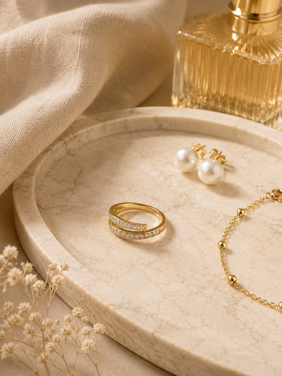 Aria Classic Ring: Gold & Silver Minimal CZ Band