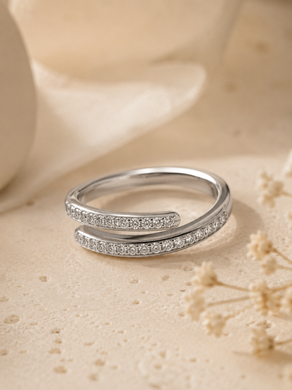 Aria Classic Ring: Gold & Silver Minimal CZ Band