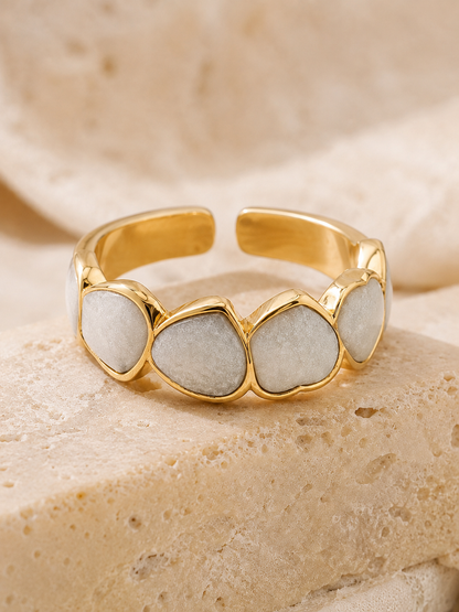 Sienna Promise Ring: Gold Mother of Pearl Ring