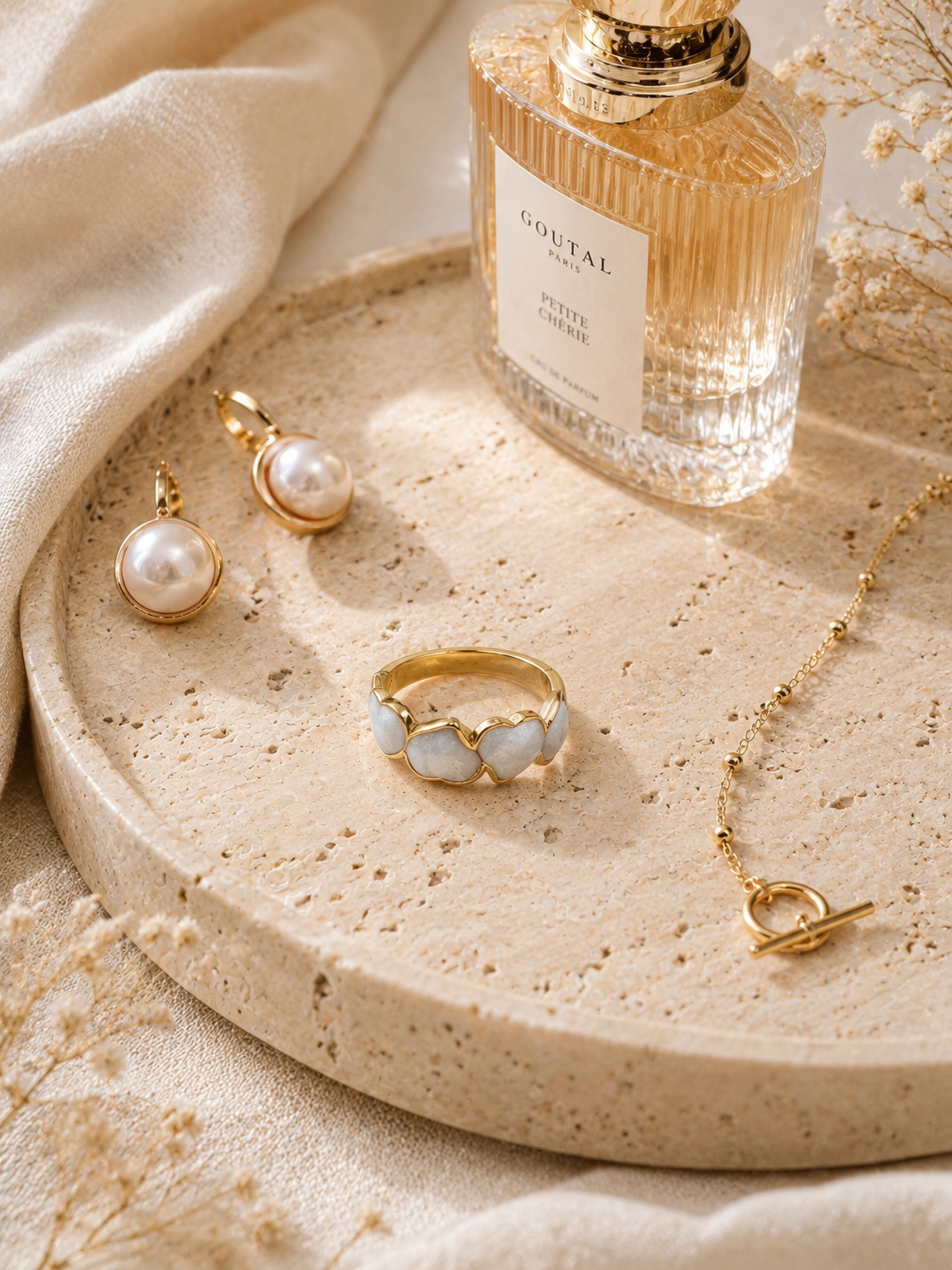 Sienna Promise Ring: Gold Mother of Pearl Ring