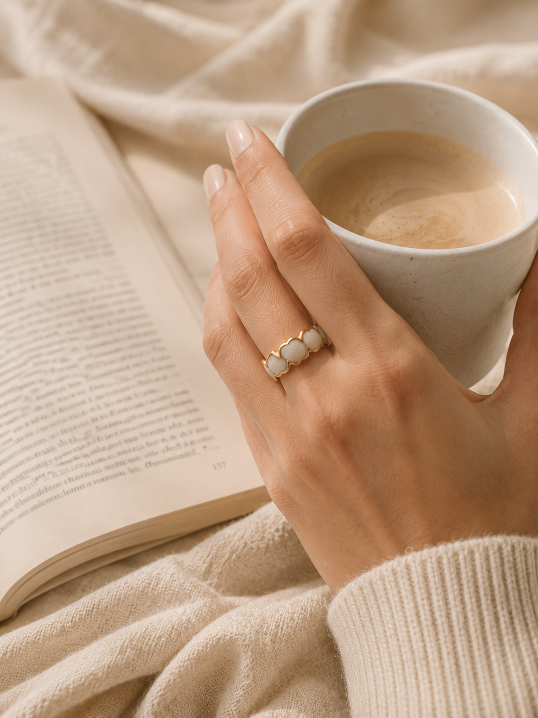 Sienna Promise Ring: Gold Mother of Pearl Ring