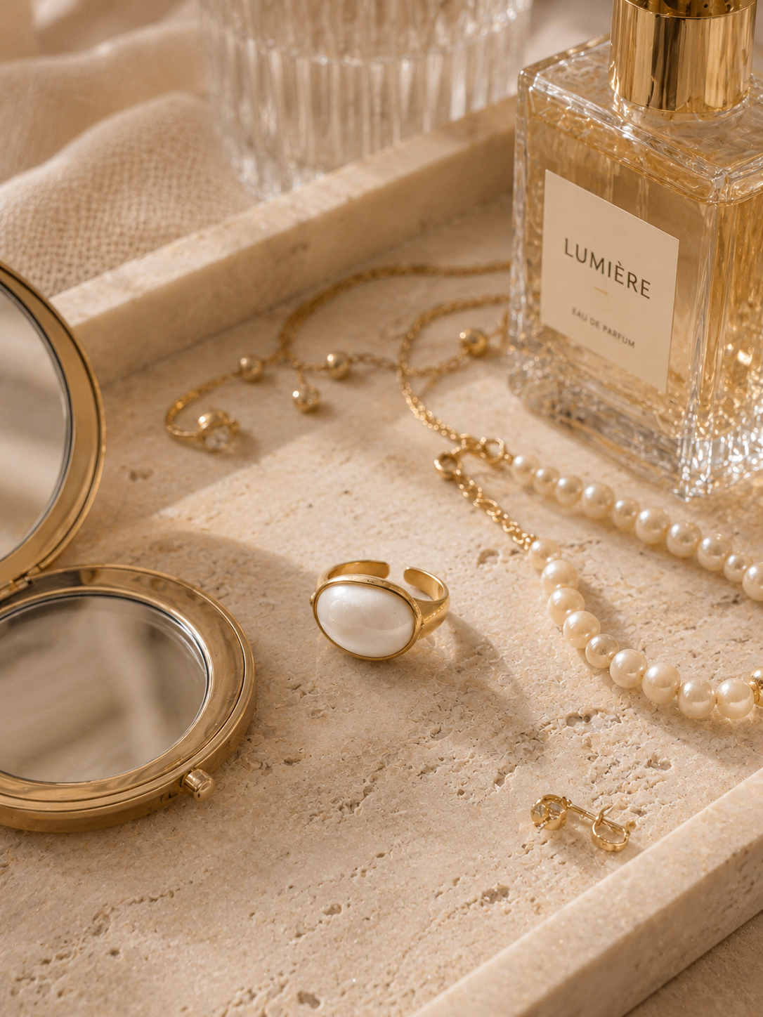 Isla Bloom Ring: Gold Mother of Pearl Statement Ring