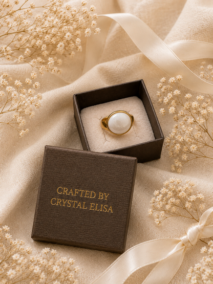 Isla Bloom Ring: Gold Mother of Pearl Statement Ring