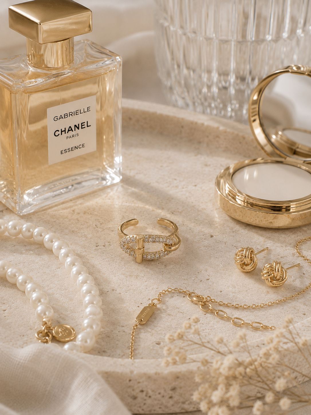 Camellia Ring: Gold Pavé Statement Ring