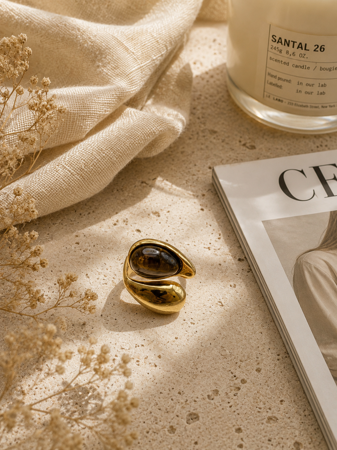 Pearl Whisper Ring: Brown & White